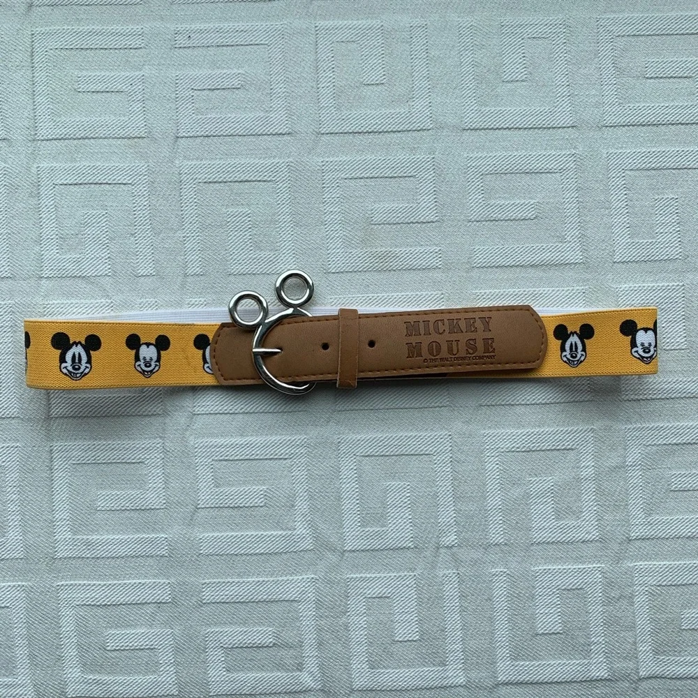 Mickey Mouse Kids Yellow & Brown Elastic Belt